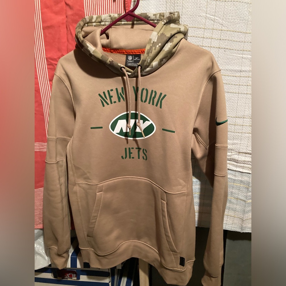 New York Jets Football Sweatshirt pull over NFL Camo  Men’s small Dri-fit USA